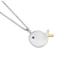 Fish pendant in sterling silver with gold vermeil