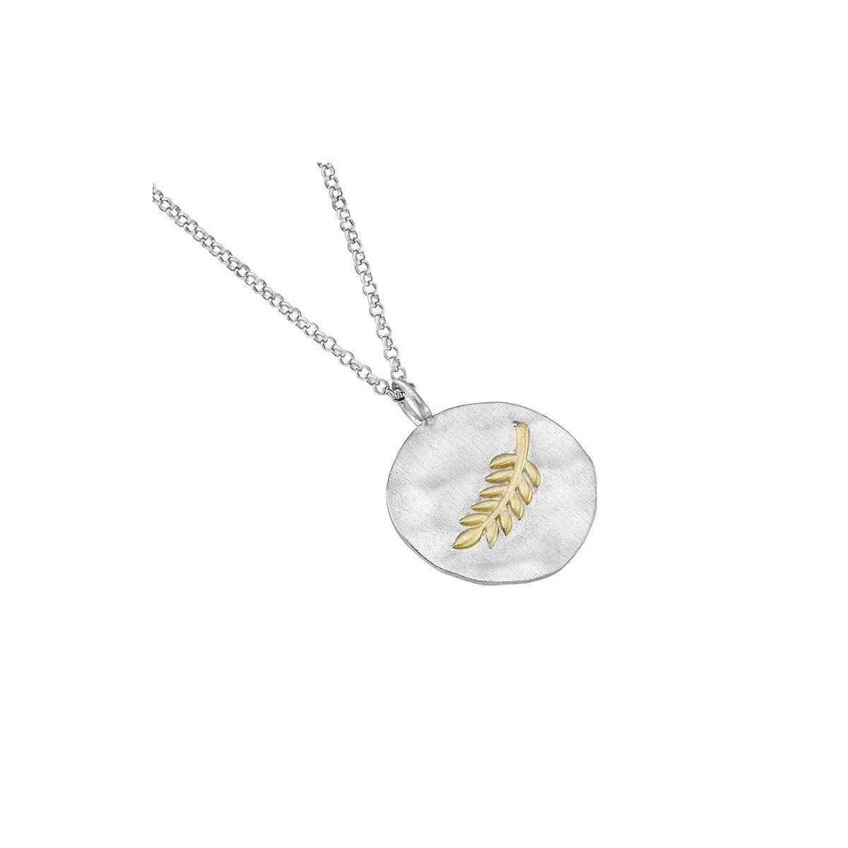 Sea branch pendant in sterling silver with gold vermeil