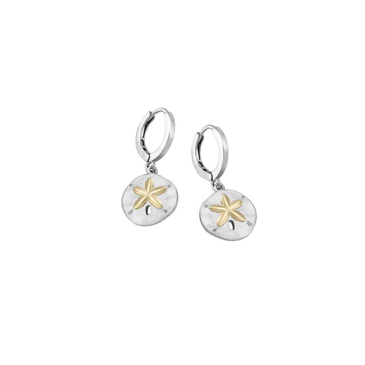 Pendientes huggie de estrellas en plata con baño de Oro
