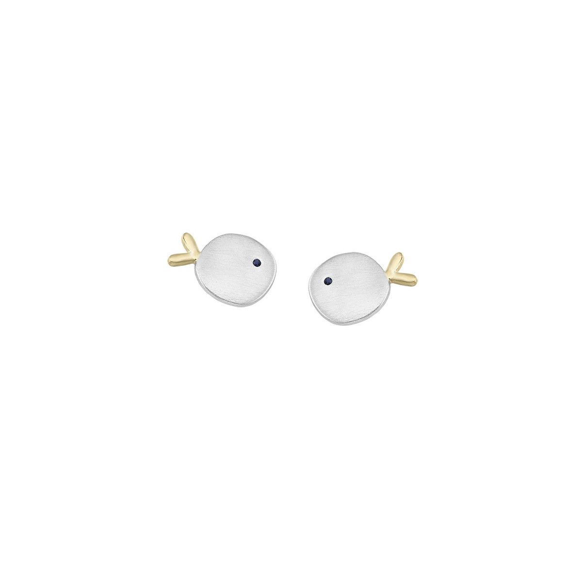 Pendientes peces en plata con baño de Oro