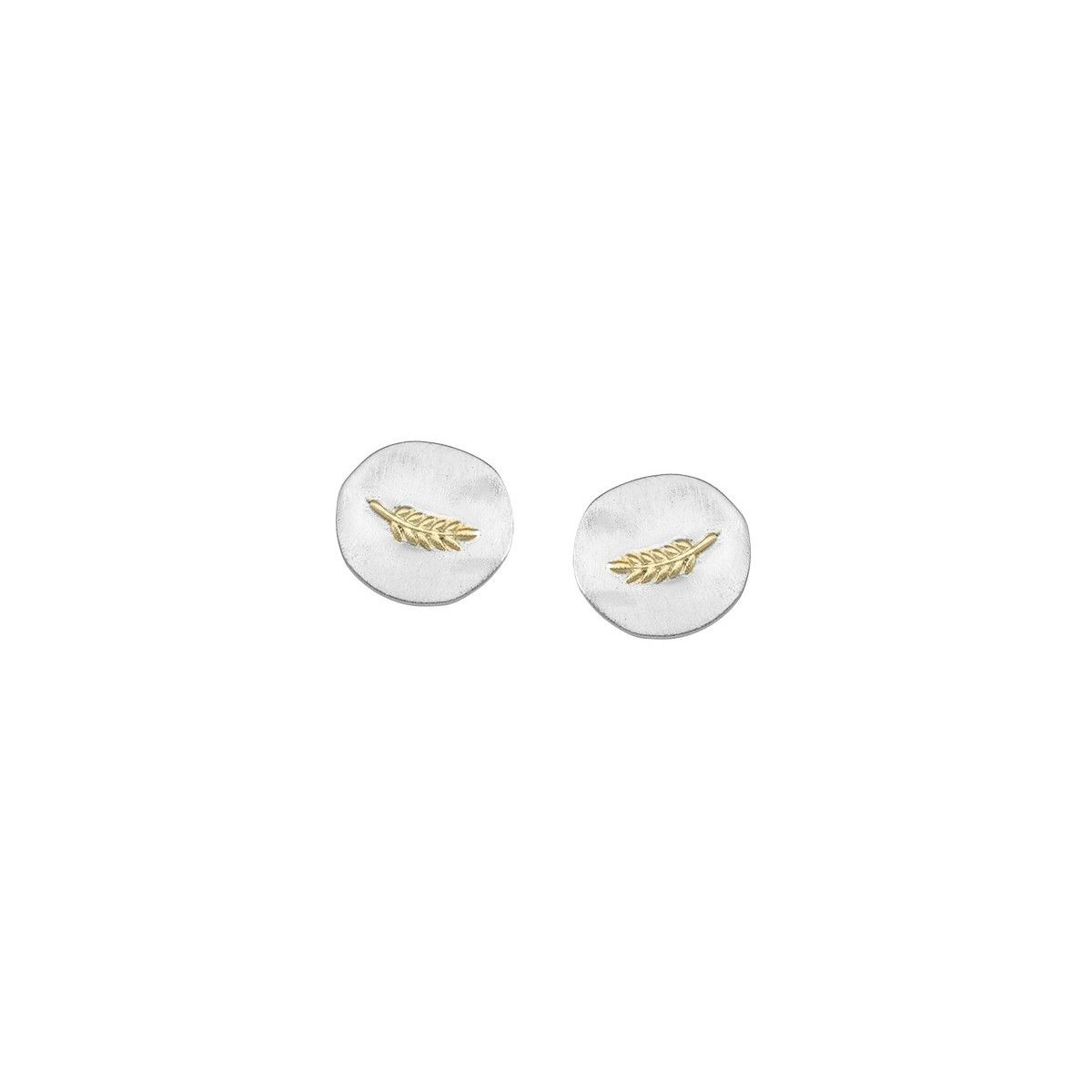 Pendientes ramitas en plata con baño de Oro