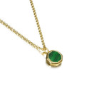 Hexagonal Malachite Pendant in Silver with Gold vermeil