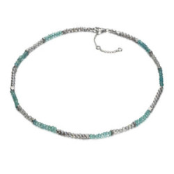 Necklace in sterling silver with natural gemstones