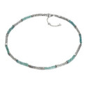 Necklace in sterling silver with natural gemstones