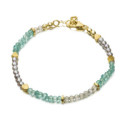 Pulsera con baño de oro 18 k sobre plata y gemas naturales