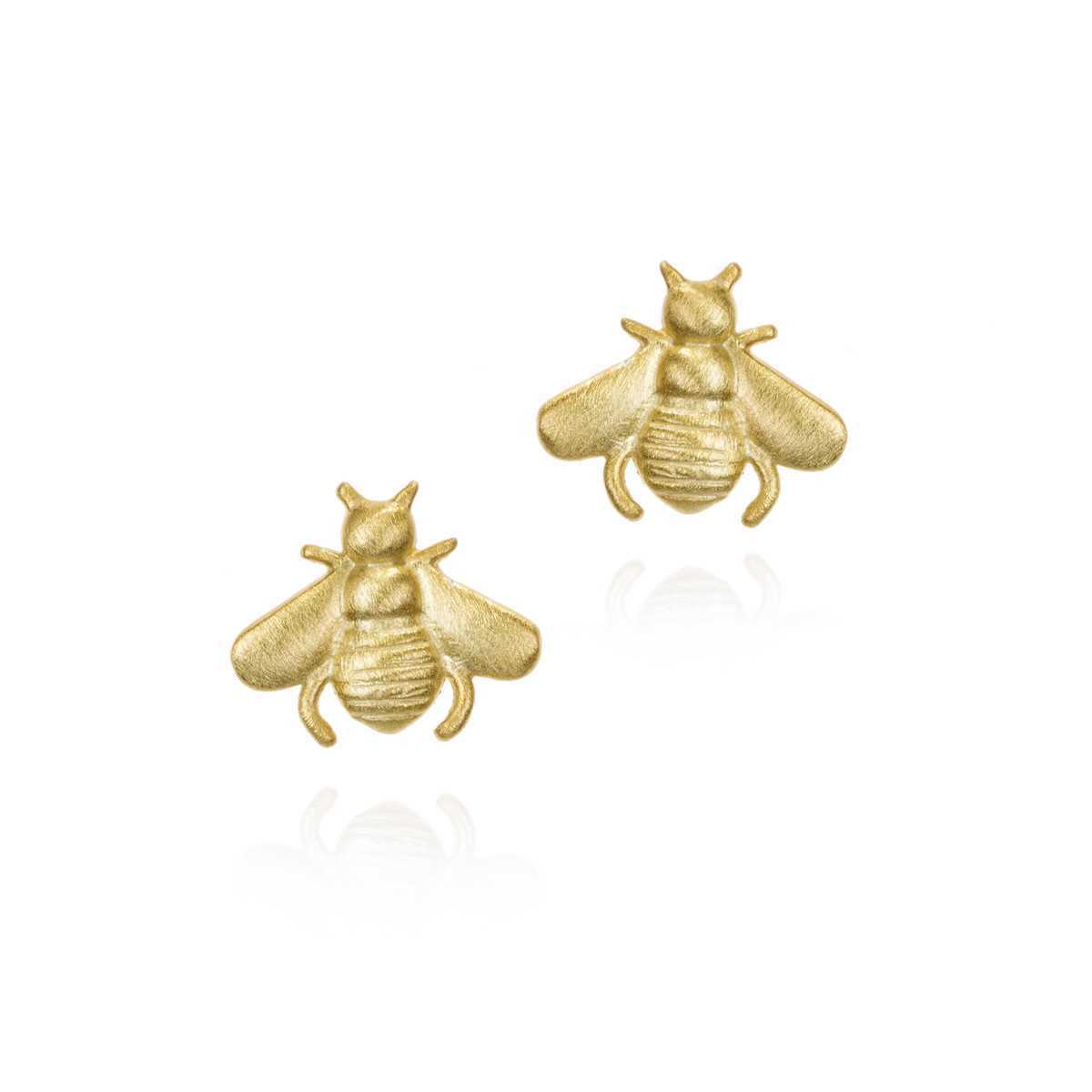 Bee earrings in sterling silver with 18k gold vermeil