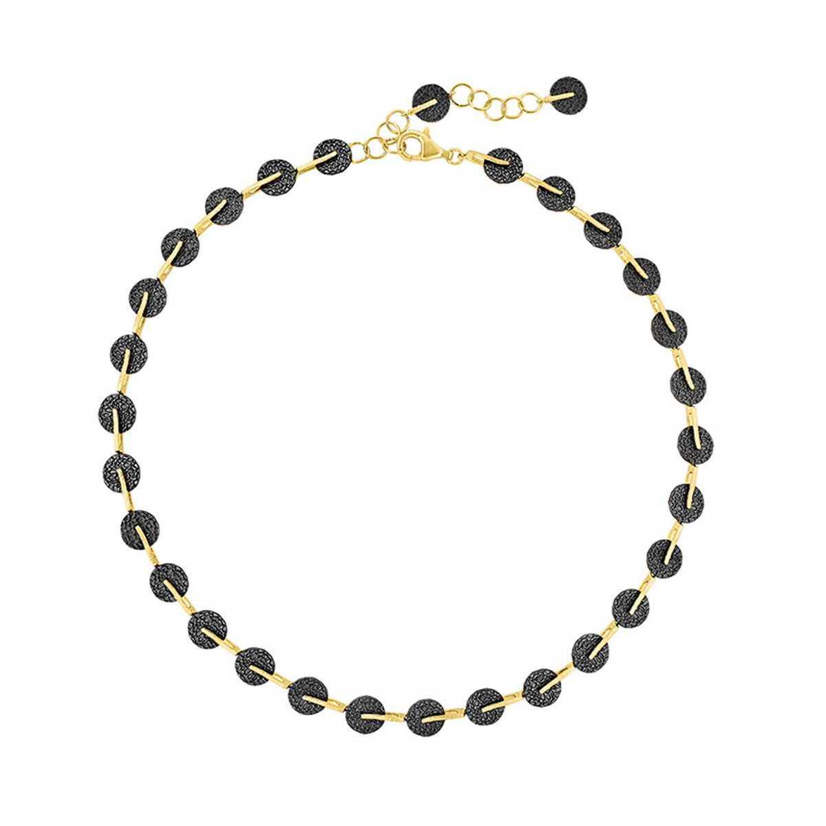 Collar KYMBAL de Plata. Baño de Oro 18ky Rutenio Negro