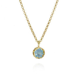 Aquamarine pendant in sterling silver with 18K gold vermeil