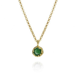 Emerald pendant in sterling silver with 18K gold vermeil