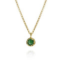 Emerald pendant in sterling silver with 18K gold vermeil