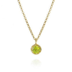 Peridot pendant in sterling silver with 18K gold vermeil