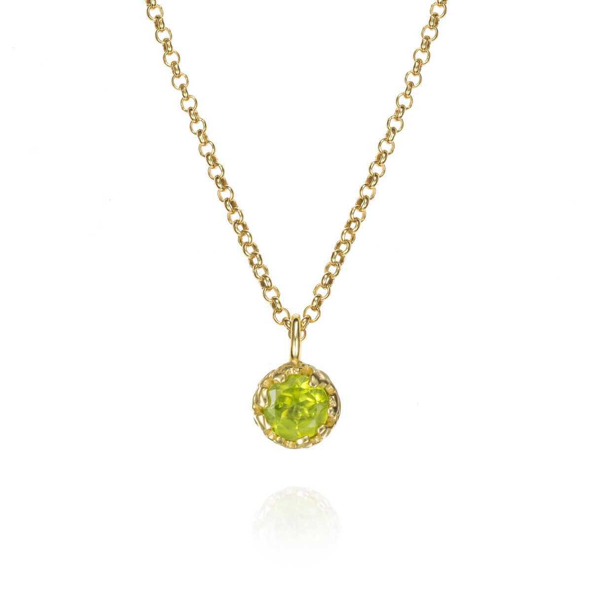 Peridot pendant in sterling silver with 18K gold vermeil