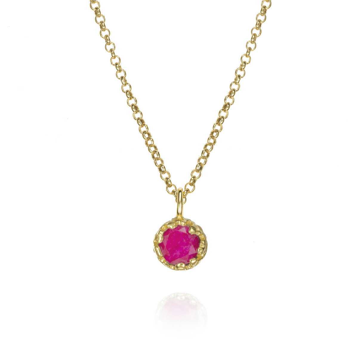 Ruby pendant in sterling silver with 18K gold vermeil