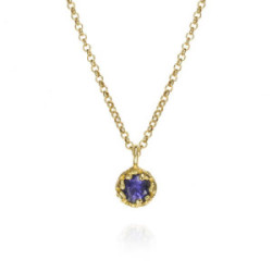 Colgante Zafiro de plata con baño de oro 18K