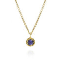 Colgante Zafiro de plata con baño de oro 18K
