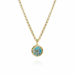 Turquoise pendant in sterling silver with 18K gold vermeil