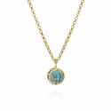Turquoise pendant in sterling silver with 18K gold vermeil