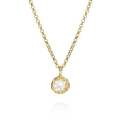 White Topaz pendant in sterling silver with 18K gold vermeil