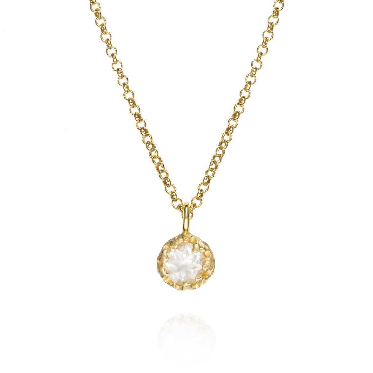 White Topaz pendant in sterling silver with 18K gold vermeil