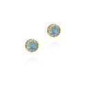 Aquamarine stud earrings in sterling silver with 18k gold vermeil