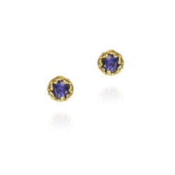 Sapphire stud earrings in sterling silver with 18k gold vermeil