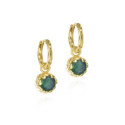 Small hoop earrings with Emerald in sterling silver with 18k gold vermeil