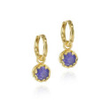 Small hoop earrings with Sapphire in sterling silver with 18k gold vermeil