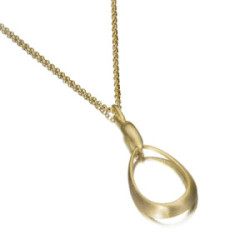 Oval pendant in sterling silver with 18k gold vermeil