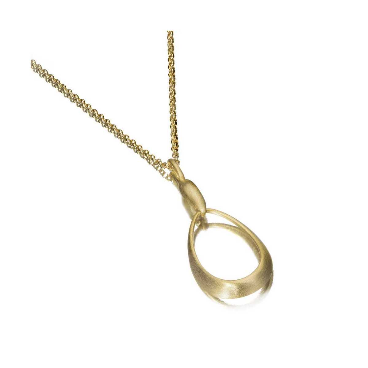 Oval pendant in sterling silver with 18k gold vermeil
