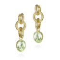 Green Amethyst Long Earrings in Sterling Silver with 18k Gold Vermeil