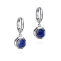 Hexagonal Lapislazuli Earrings in Silver