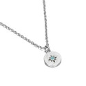 Necklace in sterling silver with round charm and little star with natural apatite