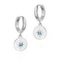 Hoop earrings with apatite and sterling silver star