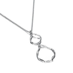Irregular pendant with two links in sterling silver