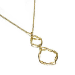 Irregular pendant with two links in sterling silver with 18k gold vermeil