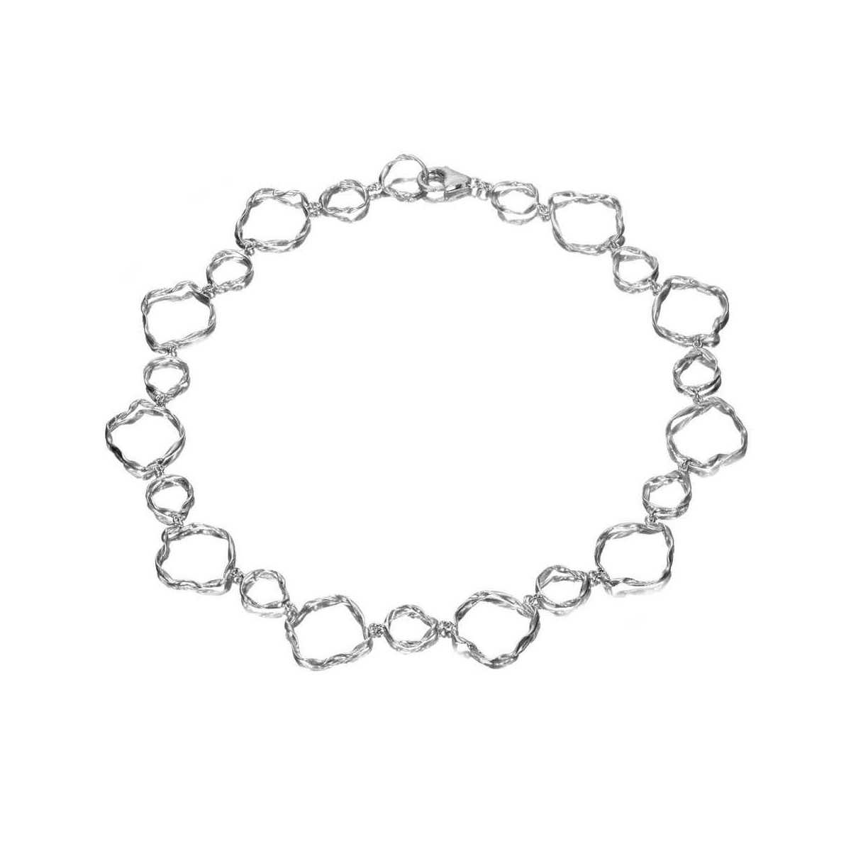 Necklace with irregular shapes in sterling silver