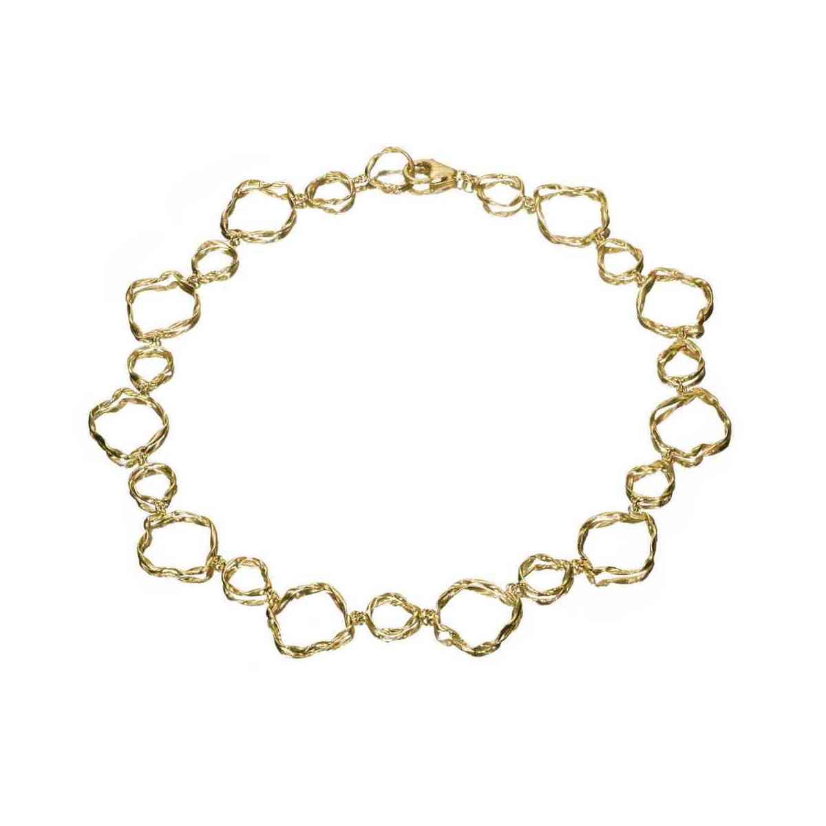 Necklace with irregular shapes in sterling silver with 18k gold vermeil