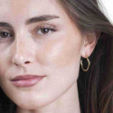 Pendientes de aro irregular plata de ley con baño de oro 18k