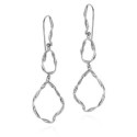 Irregular hook earrings in sterling silver