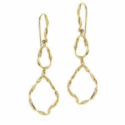Irregular hook earrings in sterling silver with 18k gold vermeil