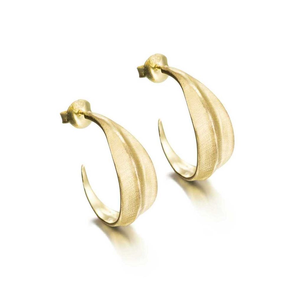 Pendientes Nuggets de Plata. Baño de Oro 18