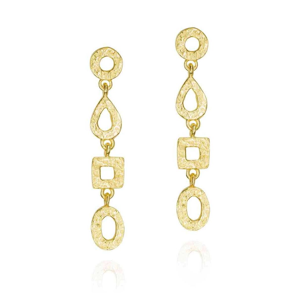 Pendientes Nuggets de Plata. Baño de Oro 18k