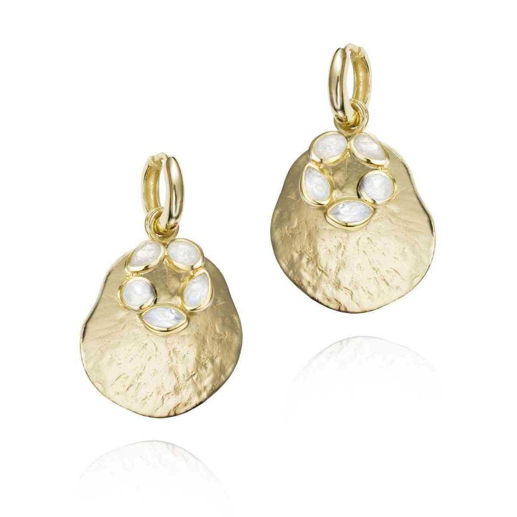 endientes colgantes de oro con gemas.